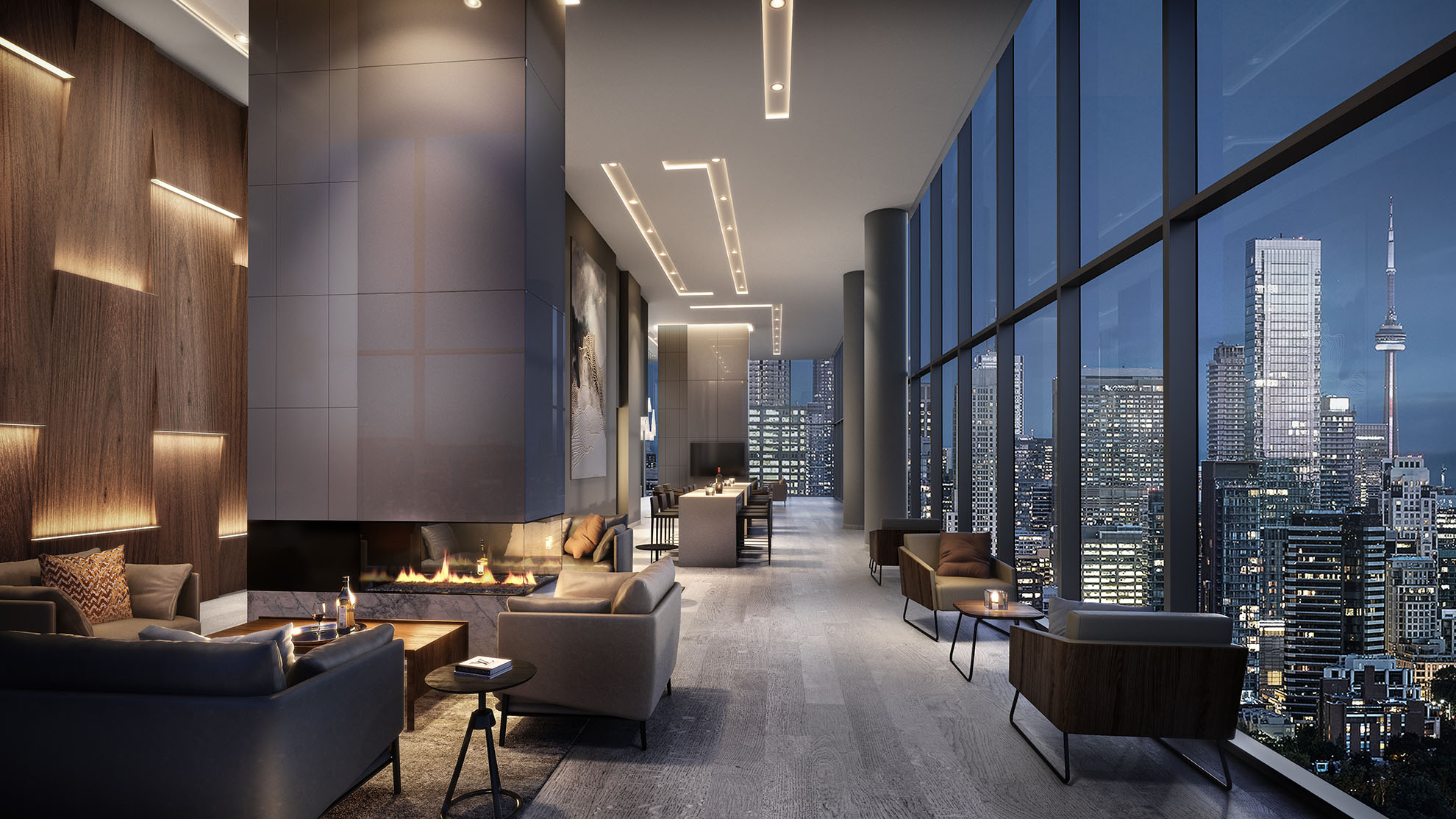 View of two-storey sky lounge